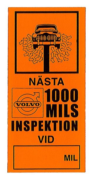 Dekal Nästa 1000-milsservice orange i gruppen Volvo / 140/164 / Øvrig / Dekaler / Dekaler 164 hos Jørgenrud Bil og Deler AS (189)