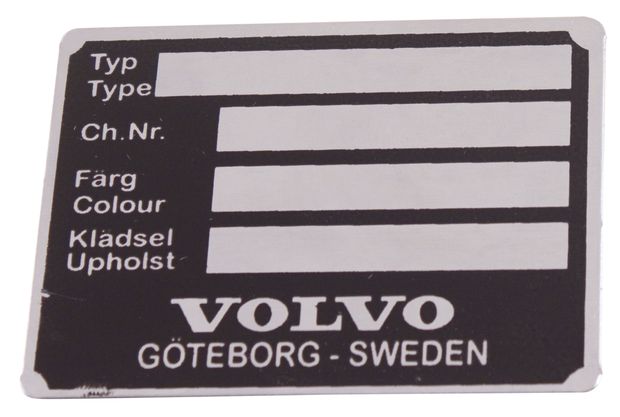 ID-plåt alu PV/Amazon/P1800 i gruppen Volvo / PV/Duett / Øvrig / Dekaler / Dekaler 544/210 hos Jørgenrud Bil og Deler AS (198)