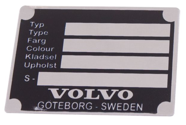 ID-plåt alu 210/Amazon/P18/140/164 i gruppen Volvo / PV/Duett / Øvrig / Dekaler / Dekaler 544/210 hos Jørgenrud Bil og Deler AS (199)