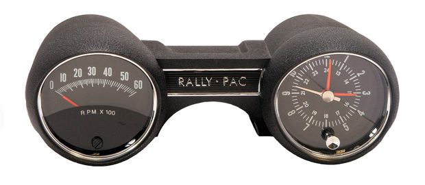 Rally Pac 65 6000 rpm V8 svart i gruppen Ford/Mercury / Ford Mustang 65-73 / Elektrisk/belysning / Instrument/rele / Rally Pac 1964-66 hos Jørgenrud Bil og Deler AS (C5ZZ-10B960CBK)