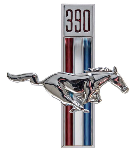 Emblem Skärm Pony 390 67-68 Hö i gruppen Ford/Mercury / Ford Mustang 65-73 / Karosseri / Emblem / Emblem Mustang 67-68 hos Jørgenrud Bil og Deler AS (C7ZZ-16228-D)