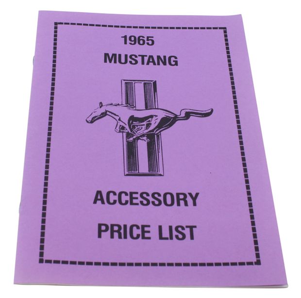 Prislista tillbehör Mustang 1965 i gruppen Tilbehør / Litteratur / Handböcker/Manualer Ford/Mercury hos Jørgenrud Bil og Deler AS (DF0055)