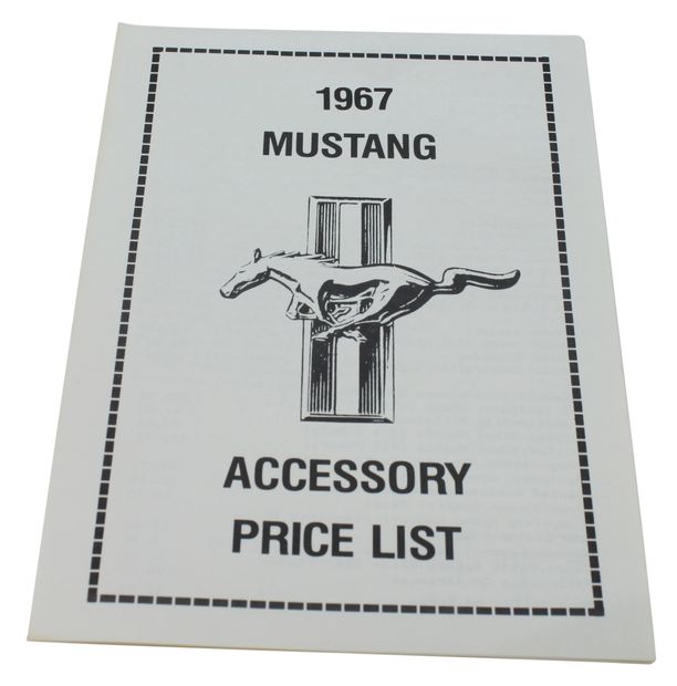 Prislista tillbehör Mustang 1967 i gruppen Tilbehør / Litteratur / Handböcker/Manualer Ford/Mercury hos Jørgenrud Bil og Deler AS (DF0097)