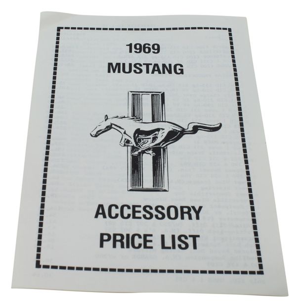 Prislista tillbehör Mustang 1969 i gruppen Tilbehør / Litteratur / Handböcker/Manualer Ford/Mercury hos Jørgenrud Bil og Deler AS (DF0099)