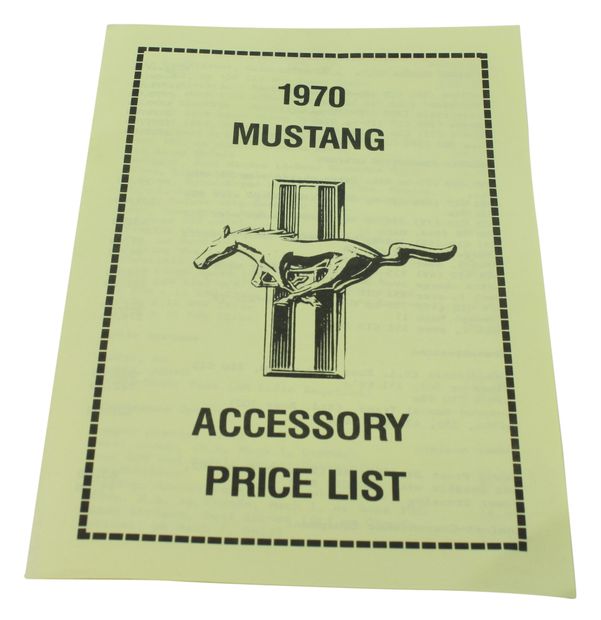 Prislista tillbehör Mustang 1970 i gruppen Tilbehør / Litteratur / Handböcker/Manualer Ford/Mercury hos Jørgenrud Bil og Deler AS (DF0100)