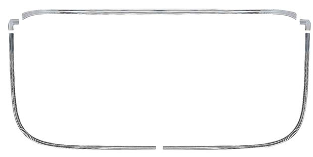 Prydnadslist bakruta Camaro/F-bird 70-74, blank i gruppen General Motors / Camaro/Firebird 67-81 / Karosseri / Pyntelister / Pyntelister Camaro 1970-81 hos Jørgenrud Bil og Deler AS (GM-C2366)