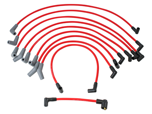 Tändkabelsats Ford Röd V8 SB, 9mm Hane/HEI i gruppen Ford/Mercury / Ford Mustang 65-73 / Elektrisk/belysning / Tenningssystem / Tennplugger/pluggledninger Mustang 65-73 hos Jørgenrud Bil og Deler AS (M-12259-R301)