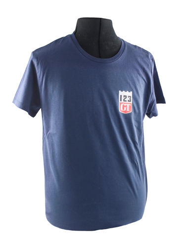 T-shirt blå 123GT emblem i gruppen Tilbehør / T-skjorter / T-skjorter Amazon hos Jørgenrud Bil og Deler AS (VP-TSBL15)