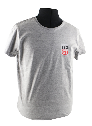 T-shirt grå 123GT emblem i gruppen Tilbehør / T-skjorter / T-skjorter Amazon hos Jørgenrud Bil og Deler AS (VP-TSGY15)