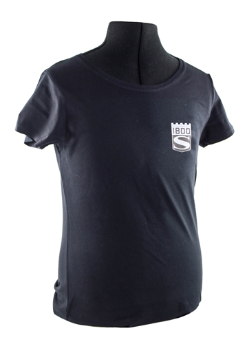 T-shirt dam svart 1800S emblem i gruppen Tilbehør / T-skjorter / T-skjorter P1800 hos Jørgenrud Bil og Deler AS (VP-TSWBK14)