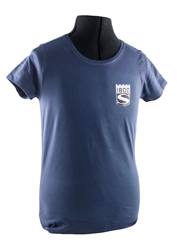 T-shirt dam blå 1800S emblem i gruppen Tilbehør / T-skjorter / T-skjorter P1800 hos Jørgenrud Bil og Deler AS (VP-TSWBL14)