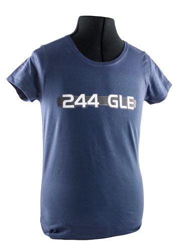 T-shirt dam blå 244 GLE emblem i gruppen Tilbehør / T-skjorter / T-skjorter 240/260 hos Jørgenrud Bil og Deler AS (VP-TSWBL17)