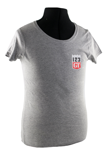 T-shirt dam grå 123GT emblem i gruppen Tilbehør / T-skjorter / T-skjorter Amazon hos Jørgenrud Bil og Deler AS (VP-TSWGY15)