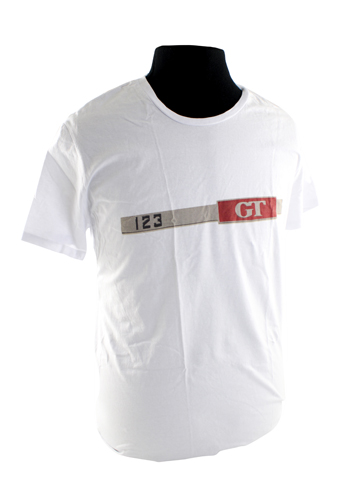 T-Shirt vit 123GT emblem i gruppen Tilbehør / T-shirts / T-shirts Amazon hos Jørgenrud Bil og Deler AS (VP-TSWT10)