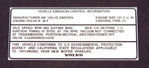 Dekal Vehicle Emission 1800 1973