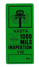 Dekal Nästa 1000-milsservice grön