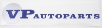 Dekal "VP-Autoparts" blå/vit 150x48 mm