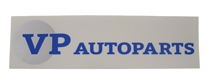 Dekal "VP-Autoparts" blå/vit 220x61 mm