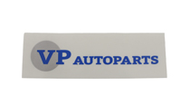 Dekal "VP-Autoparts" blå/vit 90x29 mm