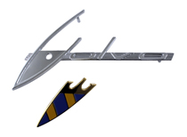 Emblem "Volvo" P1800 3 färgad vidtakstolpe