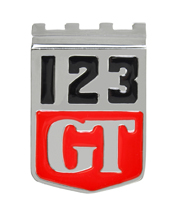 Emblem "123 GT" Amazon skärm