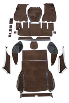 Mattsats 1800ES brun/svart textil