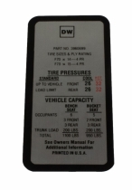 Dekal Däcktryck Camaro SS / Chevelle SS 69