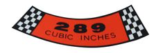 Dekal luftfilter "289 CUBIC INCHES" 64-66