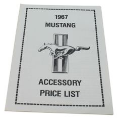 Prislista tillbehör Mustang 1967