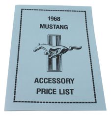 Prislista tillbehör Mustang 1968