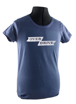 T-shirt dam blå overdrive emblem