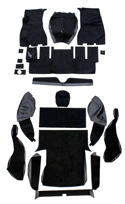 Mattsats 1800ES svart textil