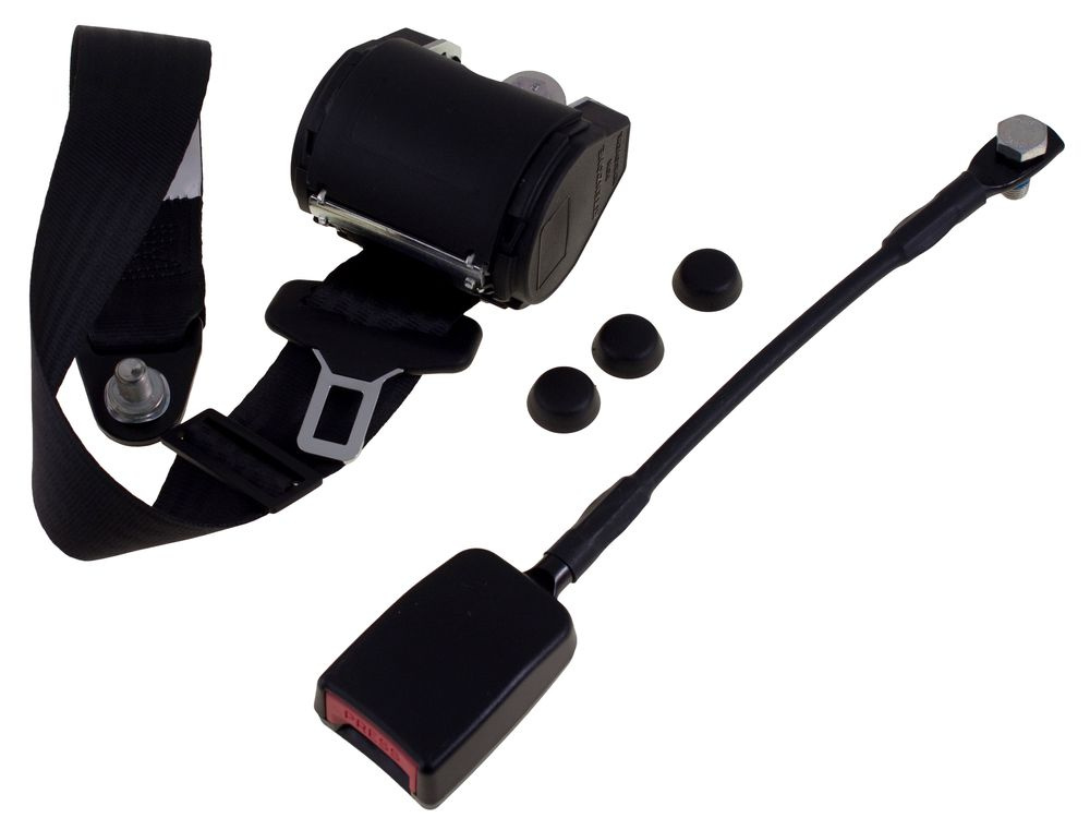 Säkerhetsbälte fram 3-punkt svart 1800