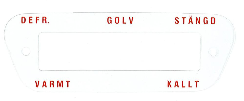 Dekal Värmereglage 544/Duett svensk text