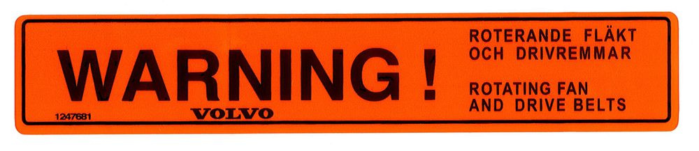 Dekal varning fläkt