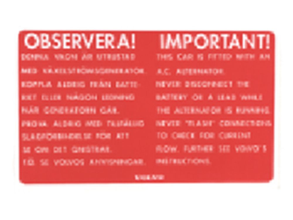 Dekal Växelströmsgenerator 123GT röd