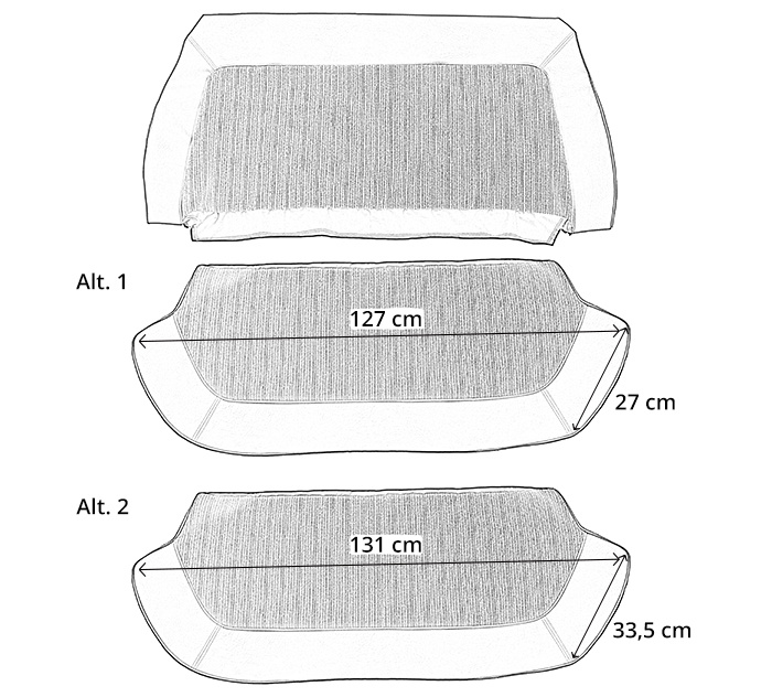 Klädsel Baksäte Amazon 4d 60-61 brun Alt 1