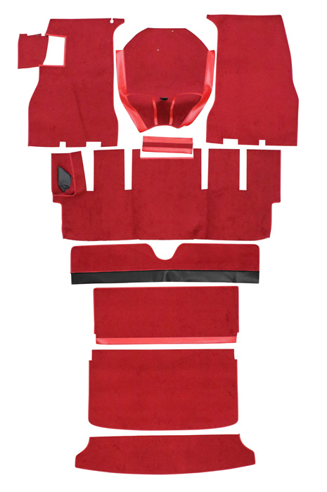 Mattsats 1800S 64-69 röd textil