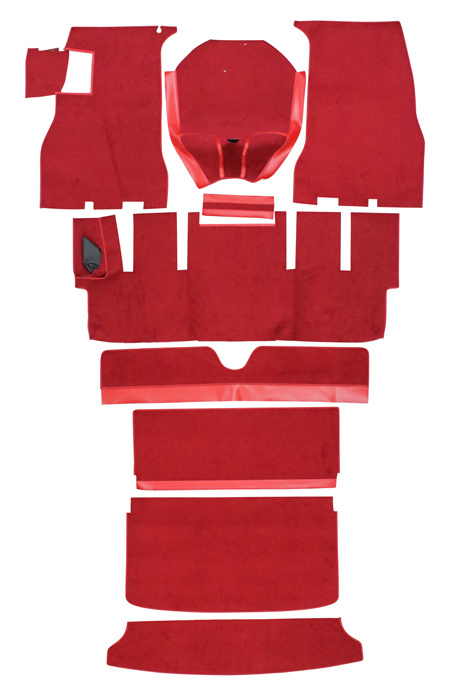 Mattsats 1800S 64-69 röd textil