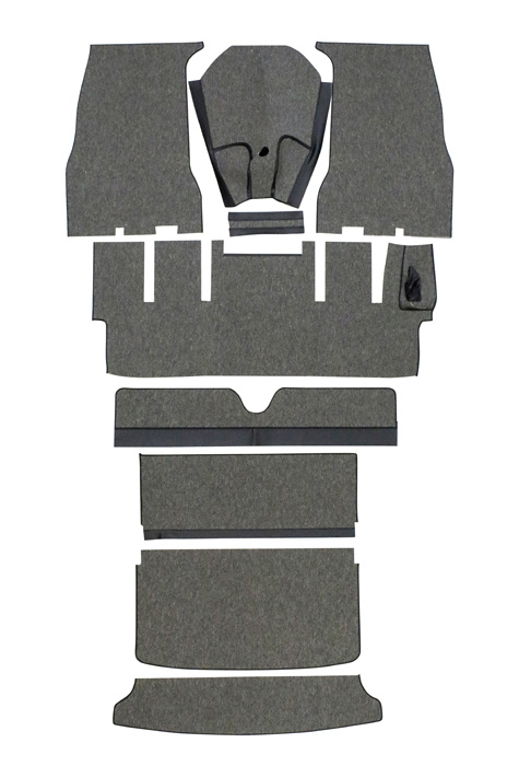 Mattsats 1800S 64-69 mörkgrå textil Hst