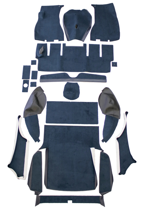 Mattsats 1800ES blå/svart textil