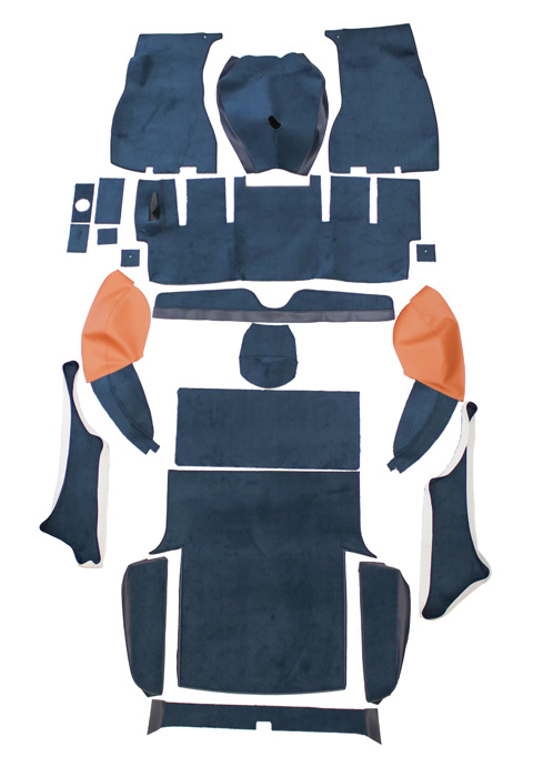 Mattsats 1800ES blå/brun textil