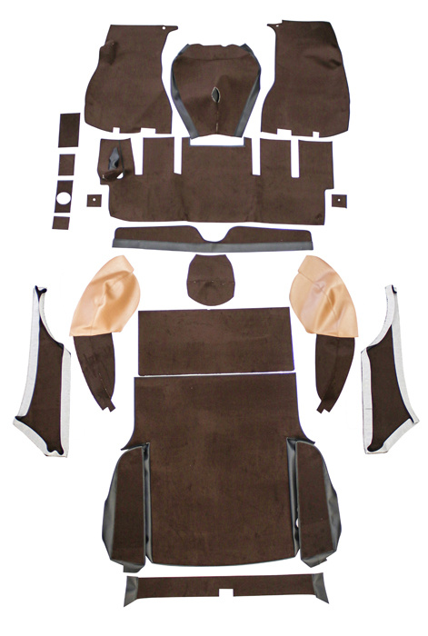 Mattsats 1800ES brun/guld textil