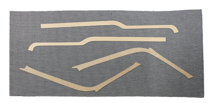 Panelsats B-stolpe/över dörr 445G-M 57-58 svart/grå