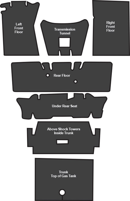 Matta Ljudisolerande Mustang 65-73 FB Full Sats