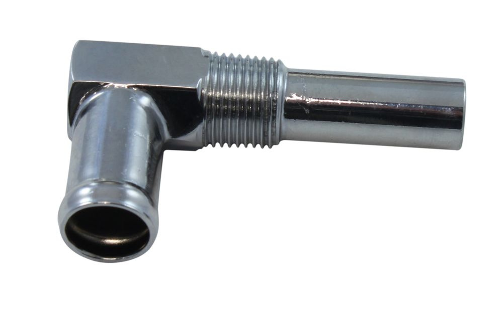 Vinkelnippel värmeledning Ford SB 64-73 Krom