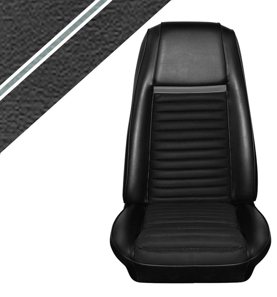 Klädsel Mustang 70 Mach1 svart/grå stripe