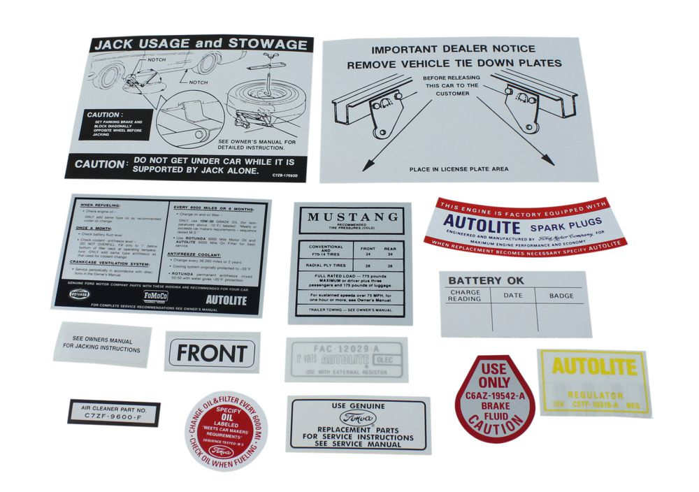 Dekalsats Mustang 1967 14 delar