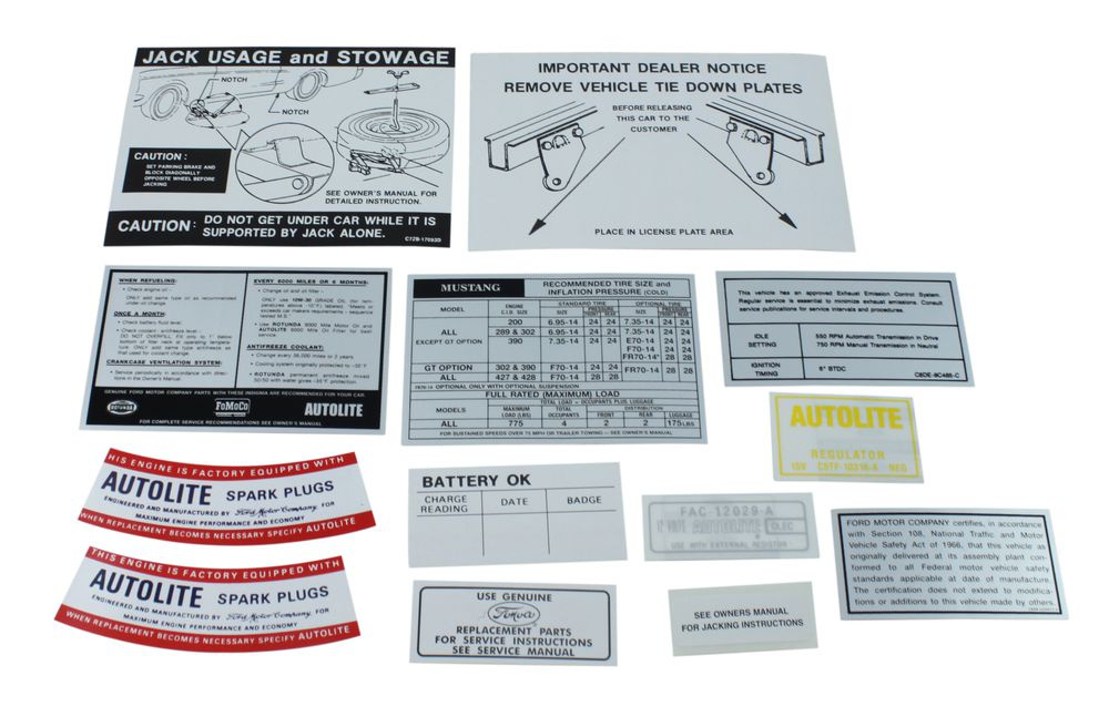 Dekalsats Mustang 1968 14 delar