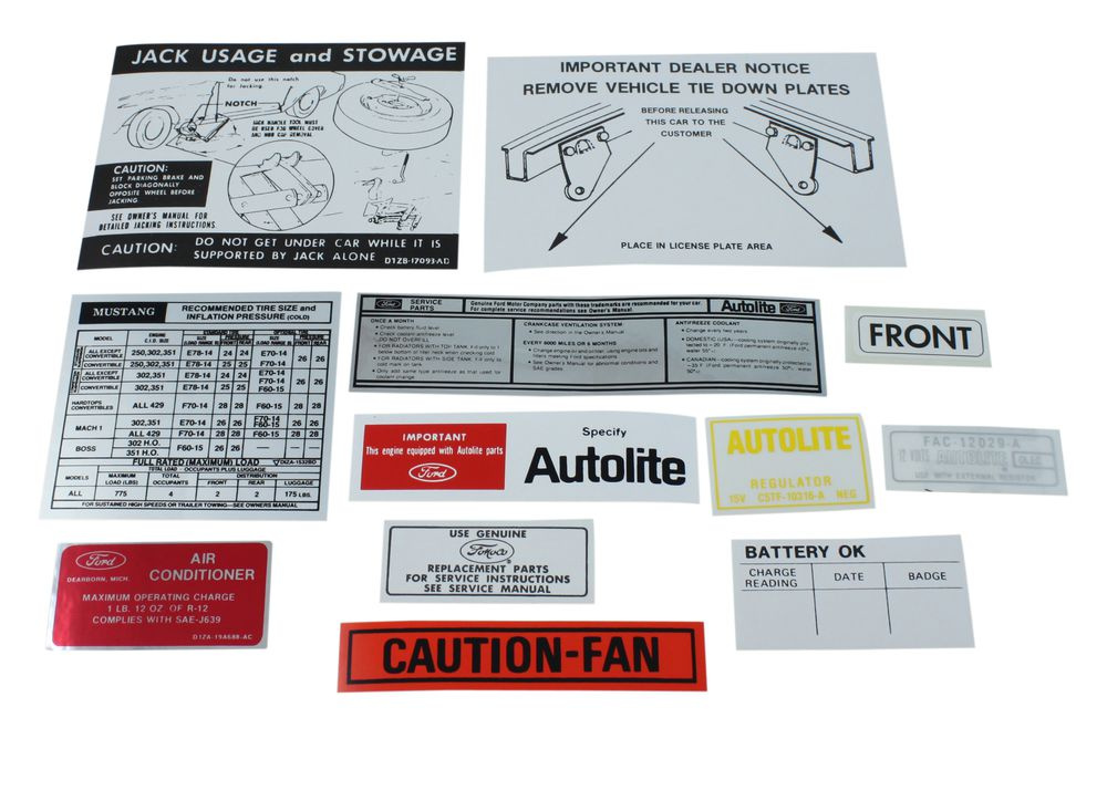 Dekalsats Mustang 1971 12 delar